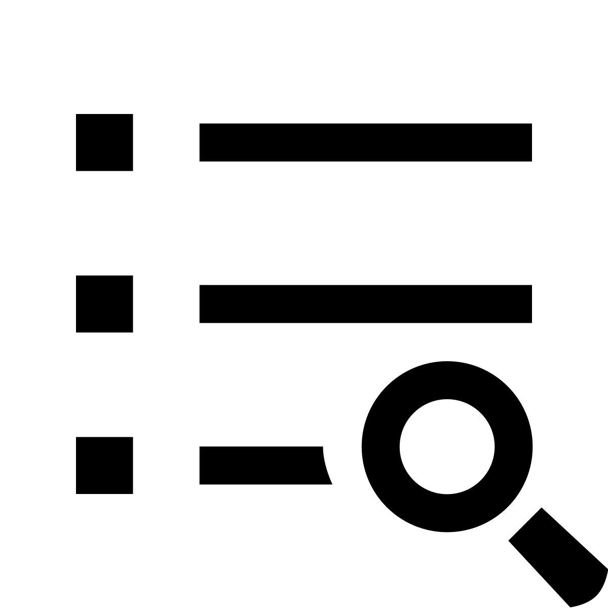 glyph neue style cerca in lista icon
