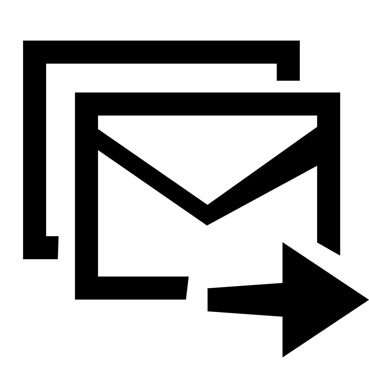 glyph neue style enviar correo electrónico masivo icon