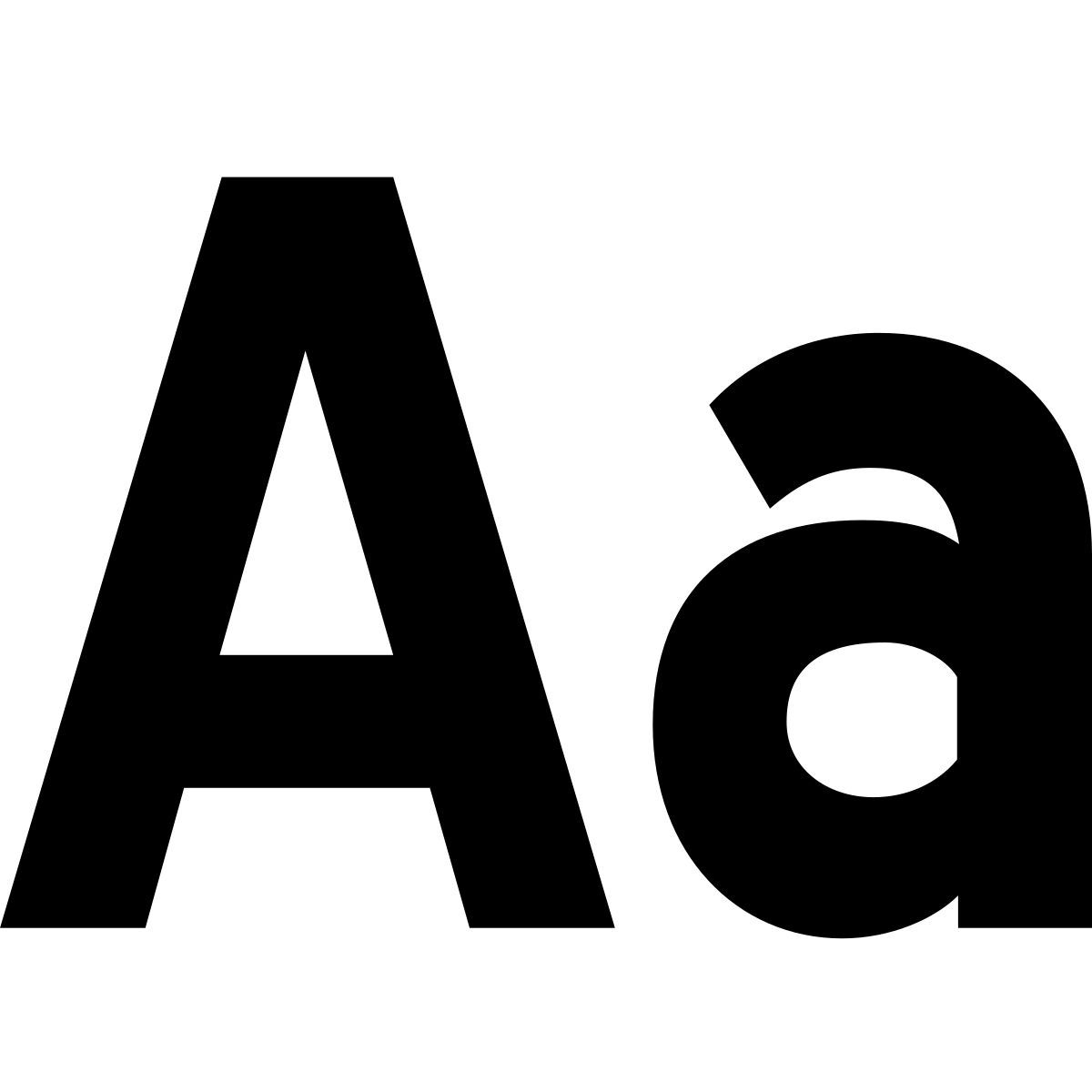 glyph neue style font size icon