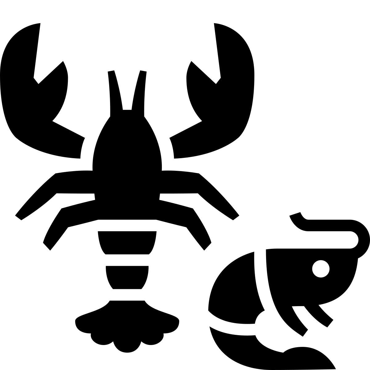 glyph neue style camarão e lagosta icon