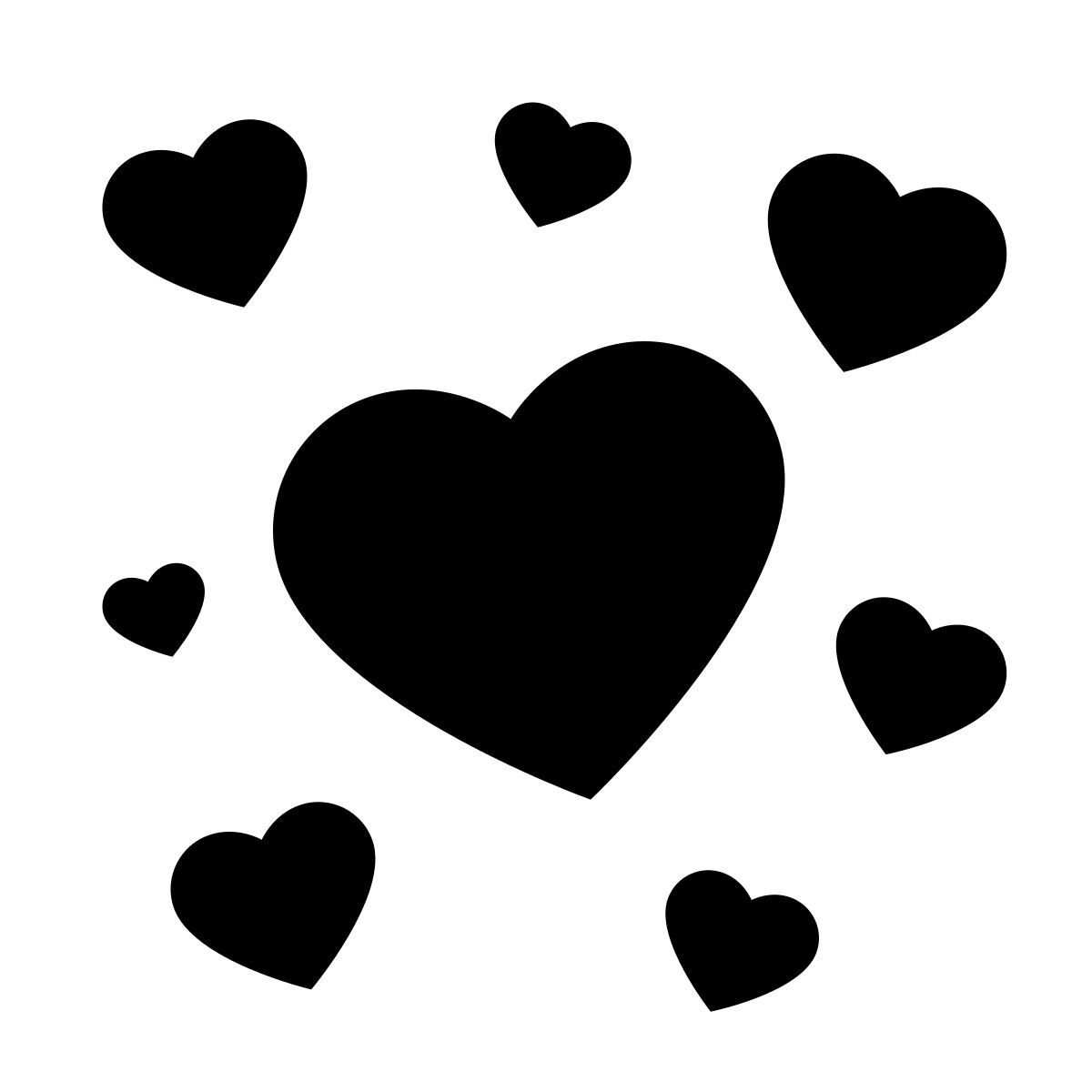glyph neue style small hearts icon