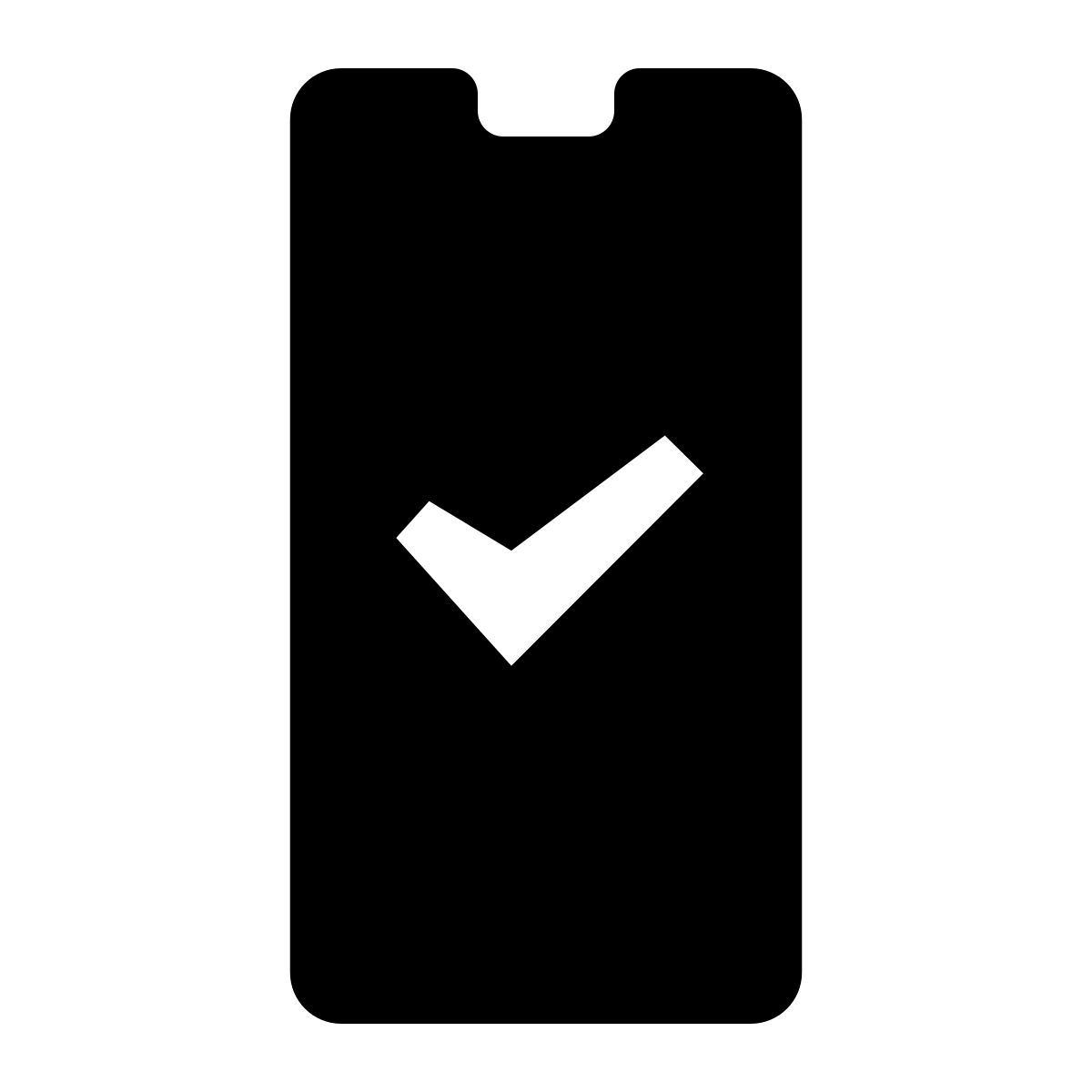 glyph neue style smartphone genehmigen icon