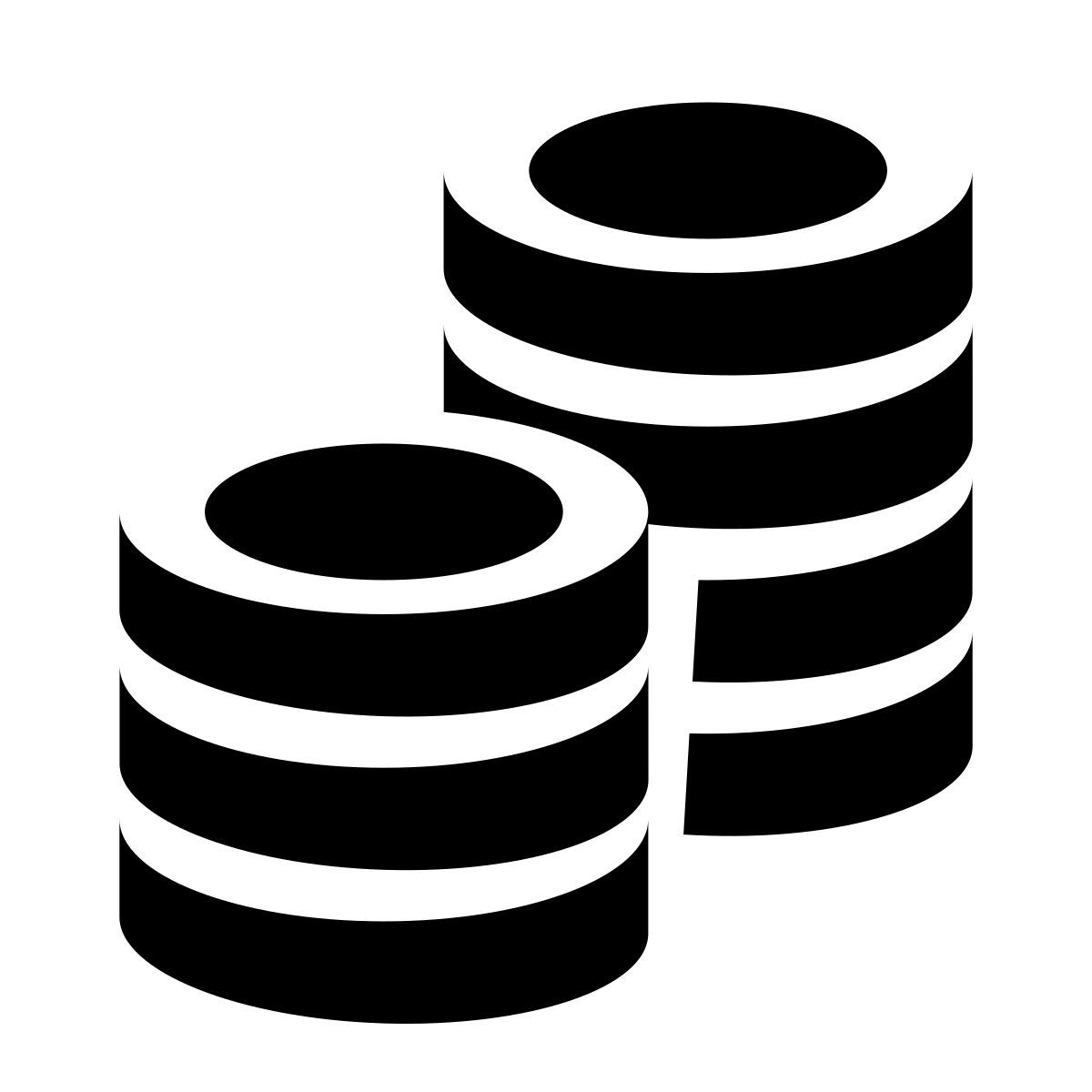 glyph neue style stack of coins icon