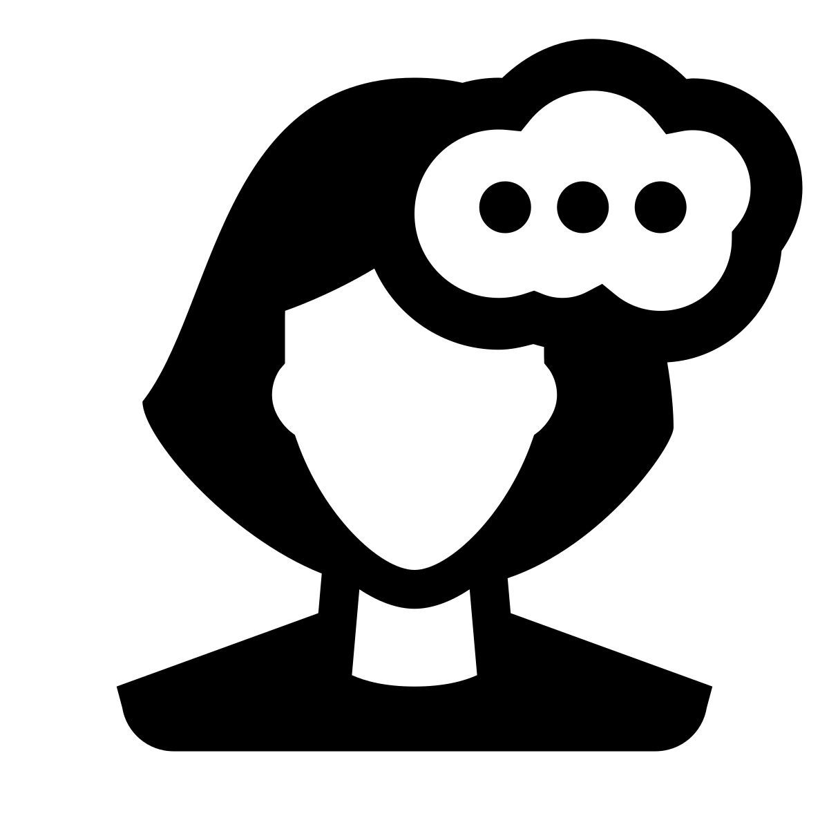 glyph neue style женщина думает icon