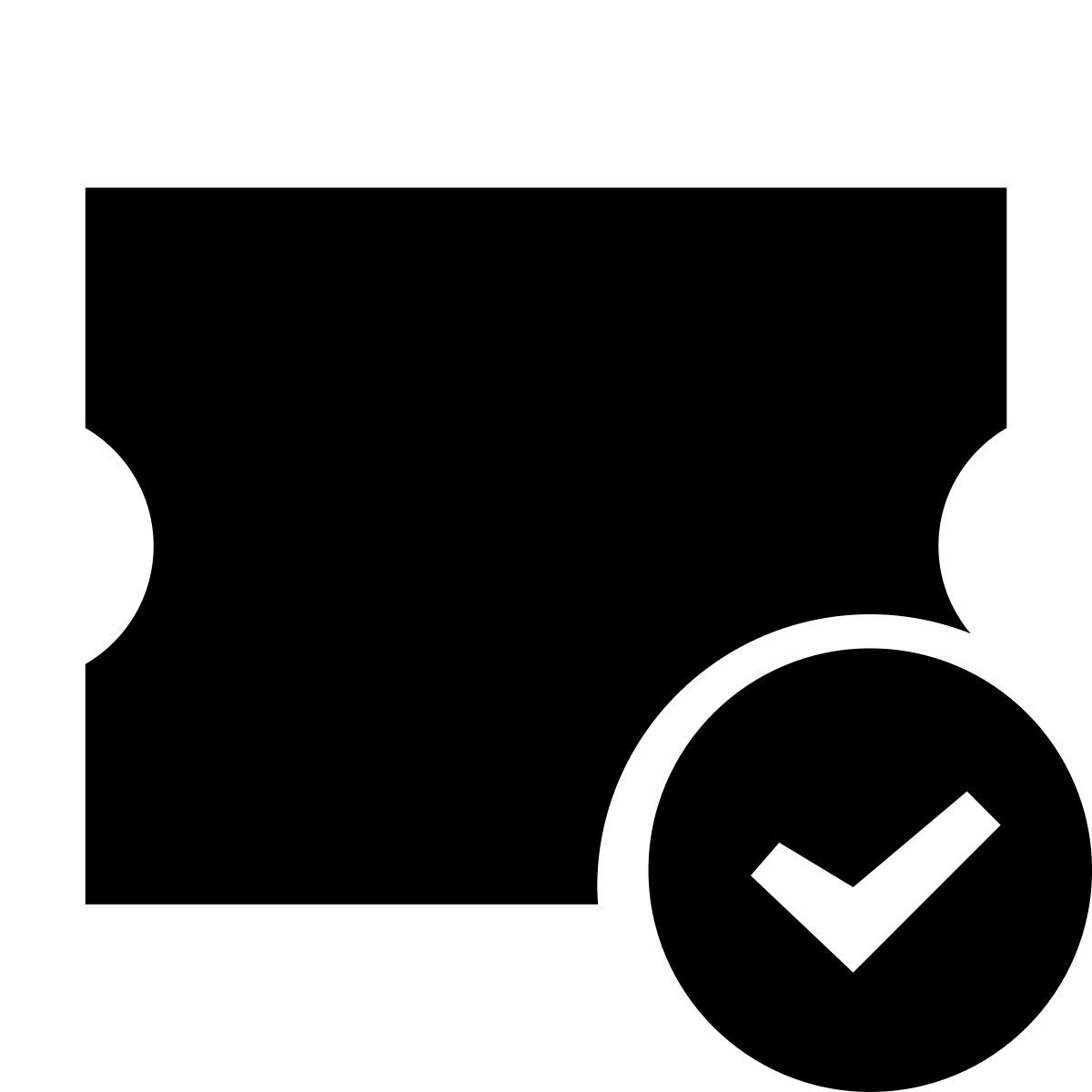 glyph neue style ticket confirmed icon