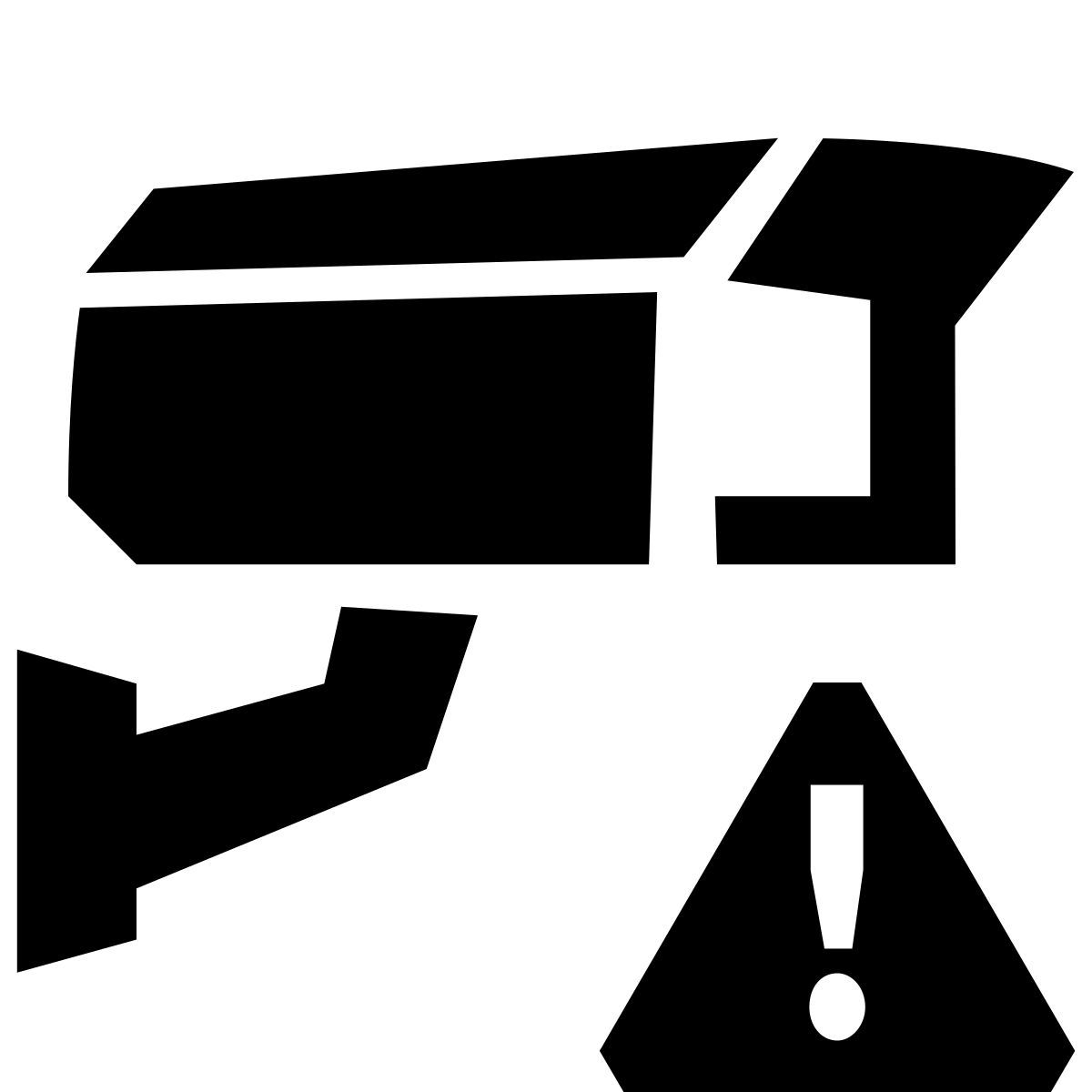 glyph neue style erro de câmera de montagem na parede icon