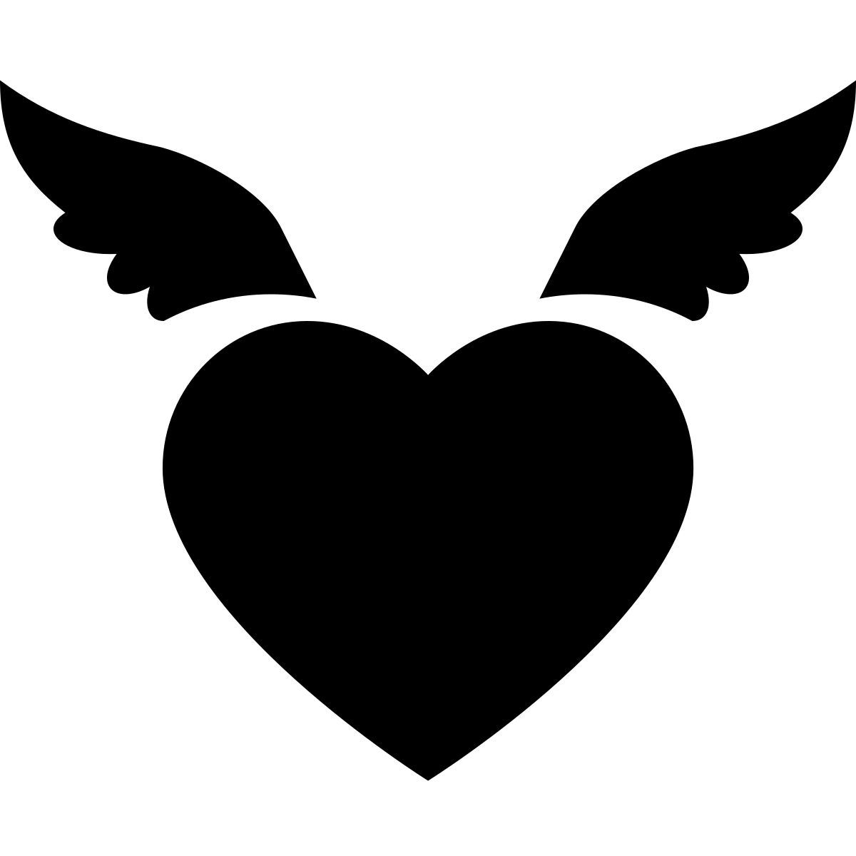 glyph neue style winged heart icon