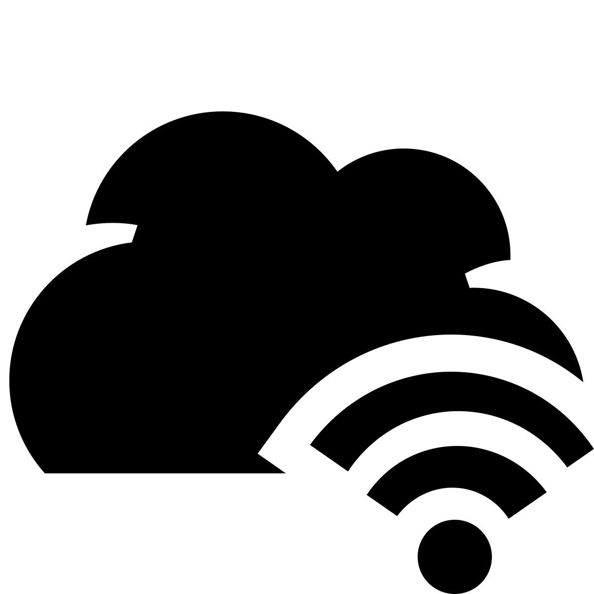 glyph neue style wireless cloud access icon
