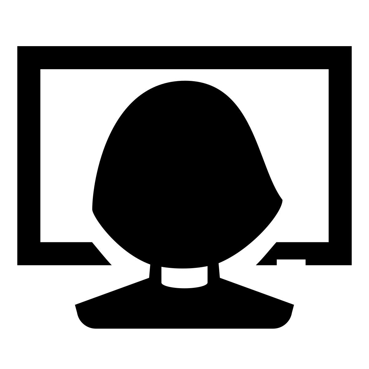 glyph neue style 컴퓨터 속의 여자 icon