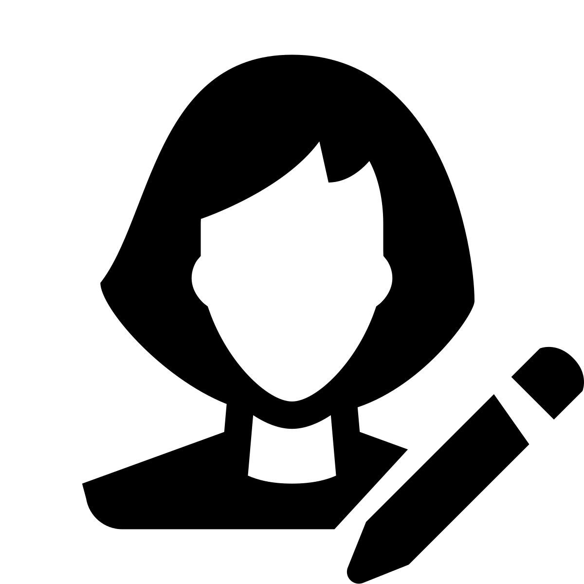 glyph neue style escritora mujer icon