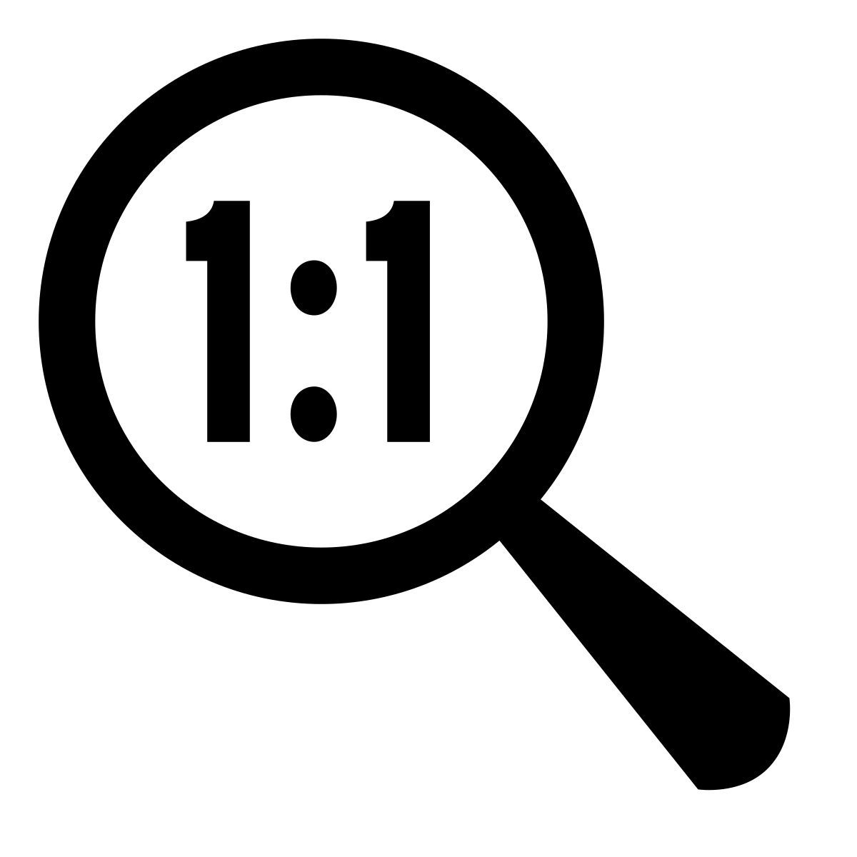 glyph neue style zoomen sie auf originalgröße icon