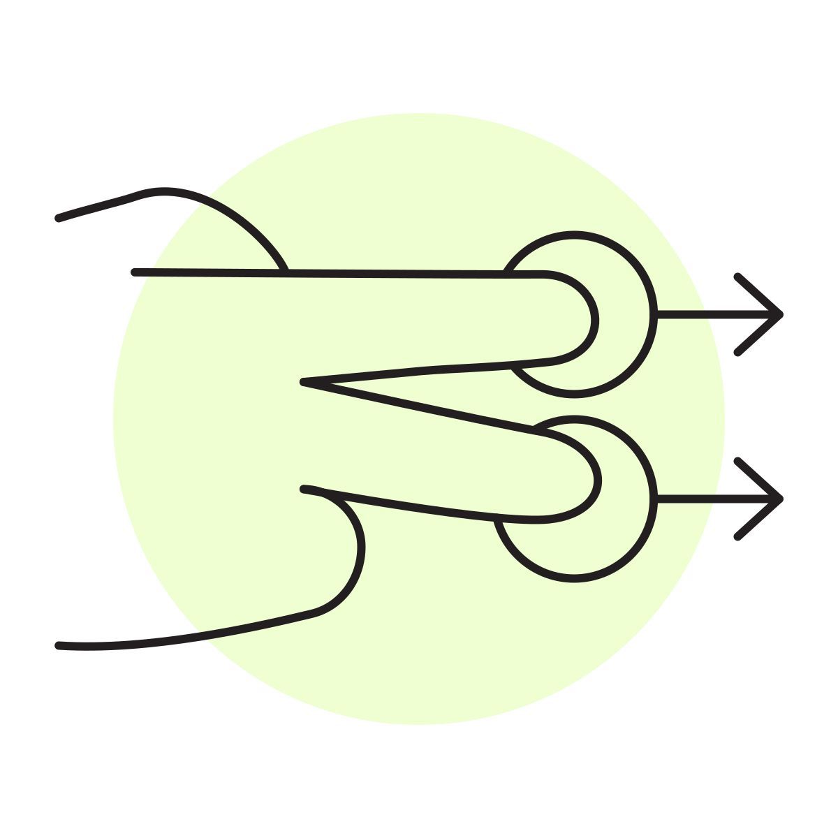 handsy style 两指向右滑动 icon