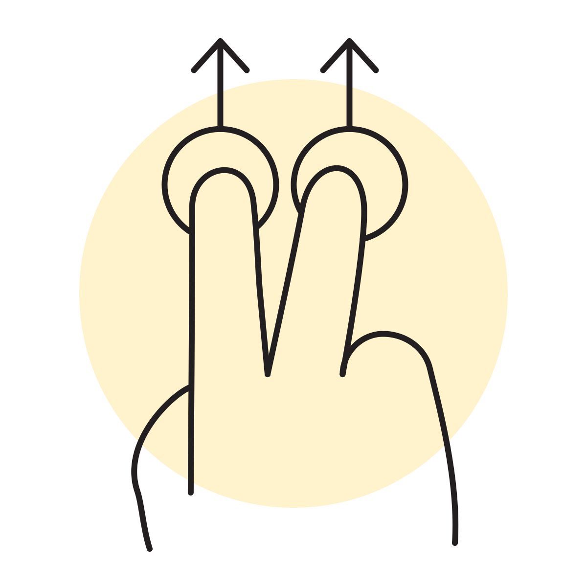 handsy style two finger swipe up icon