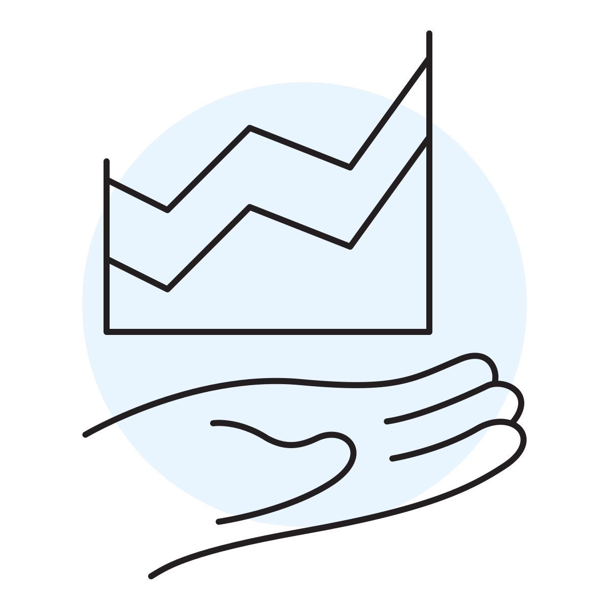 handsy style grafico ad area icon