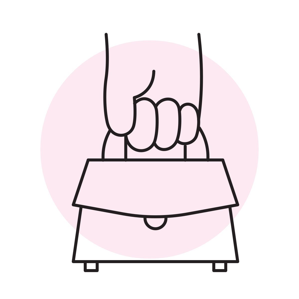 handsy style vista frontal del bolso icon