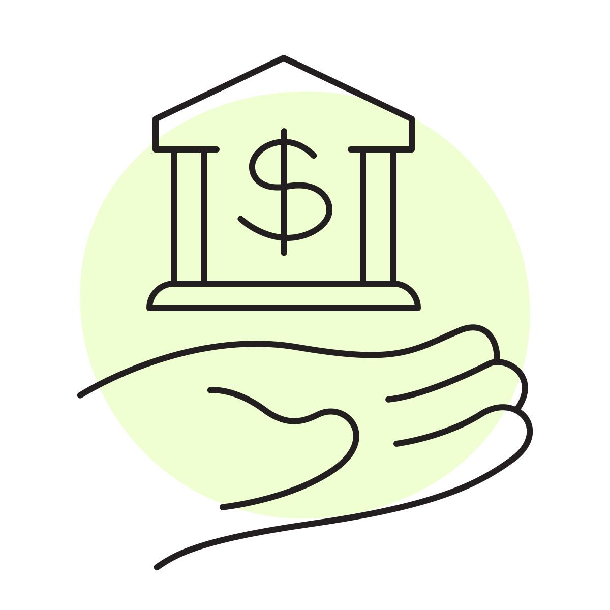 handsy style bankgebäude icon