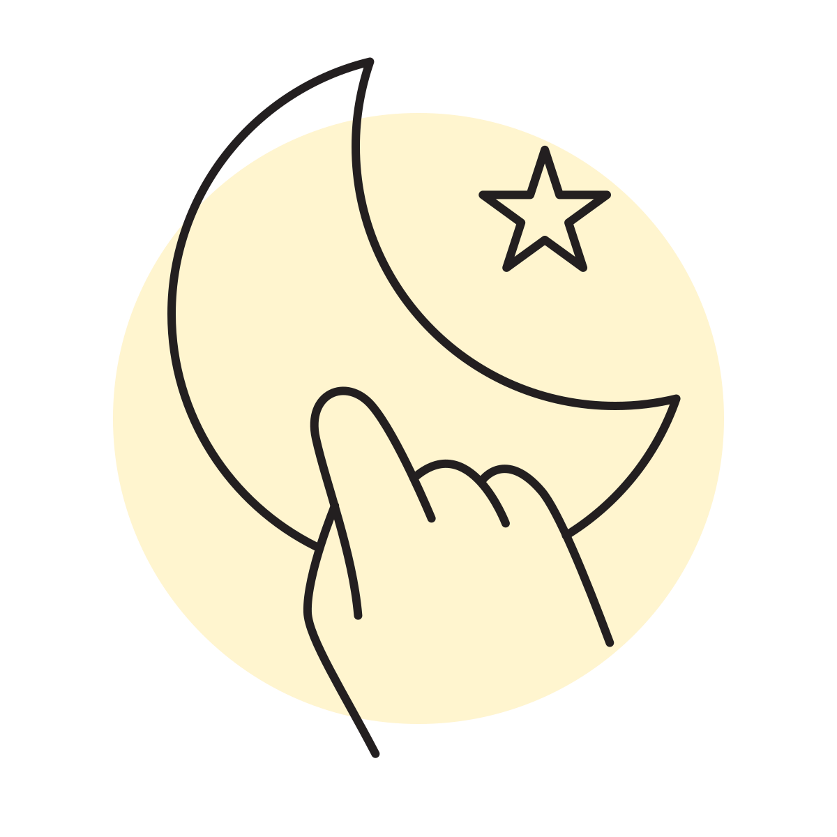handsy style bright moon icon
