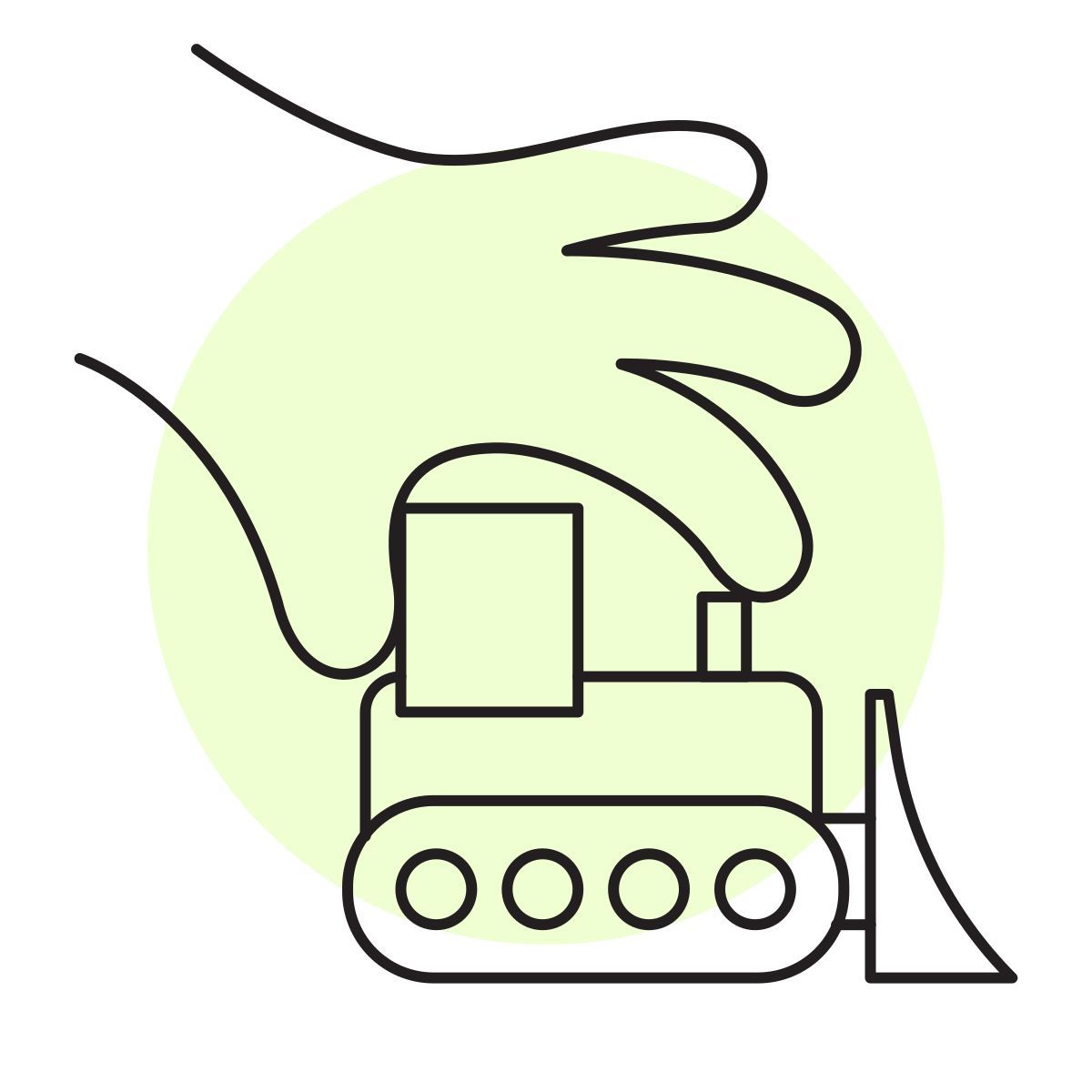 handsy style bulldozer icon