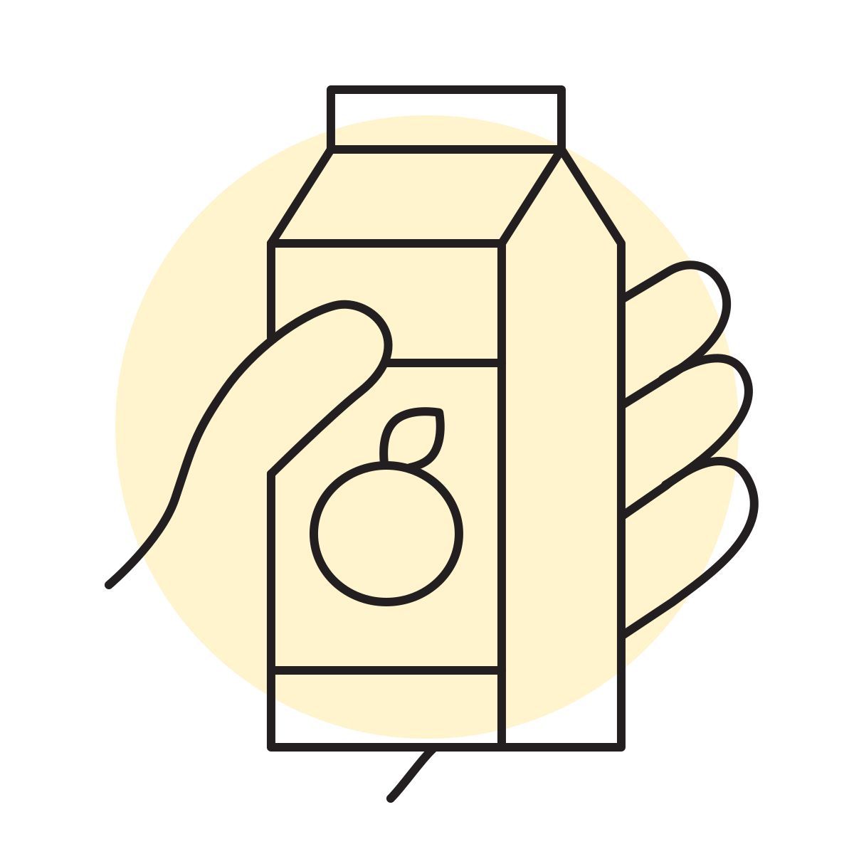 handsy style cartone di succo d'arancia icon