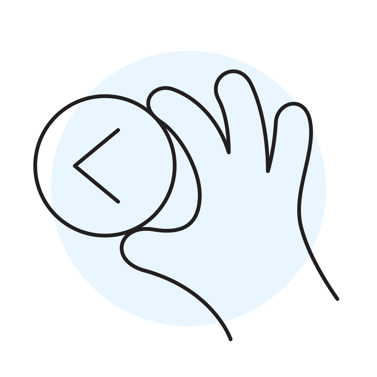 handsy style circled chevron left icon