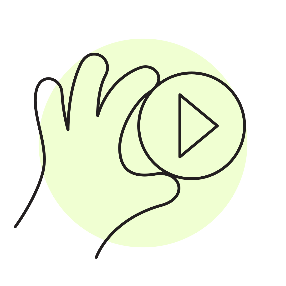 handsy style circled play icon