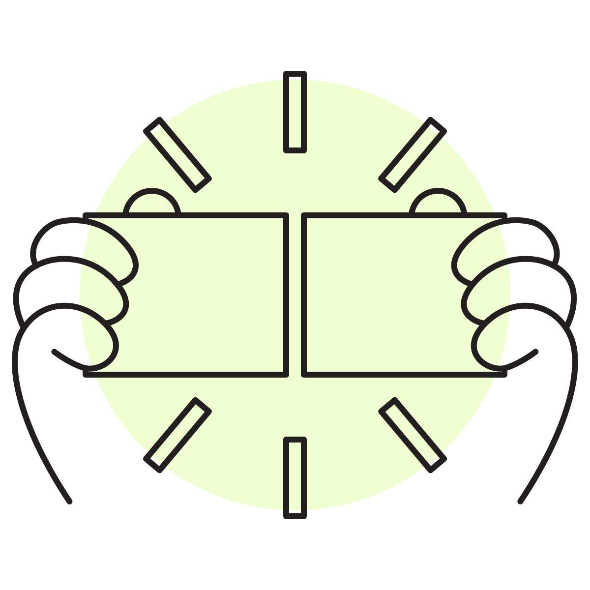 icon chasquido de clips handsy estilo