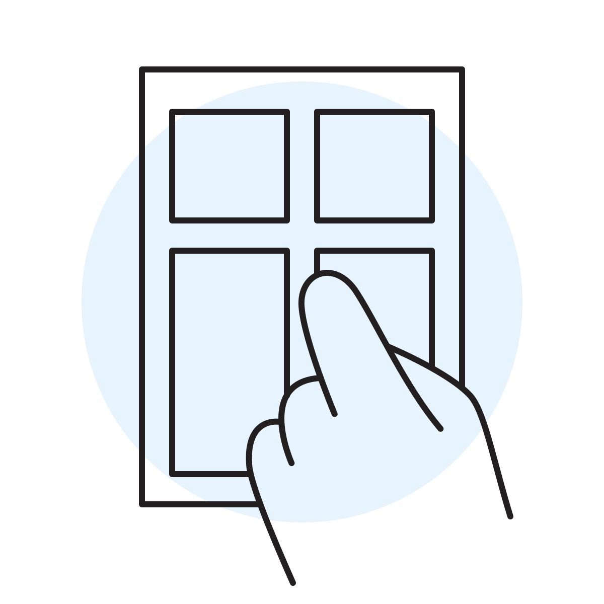 handsy style closed window icon