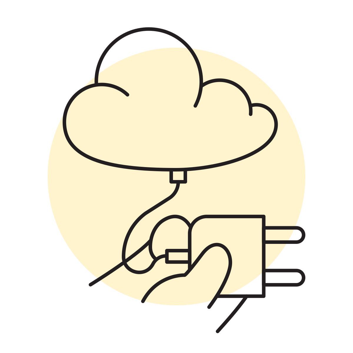handsy style cloud connection icon