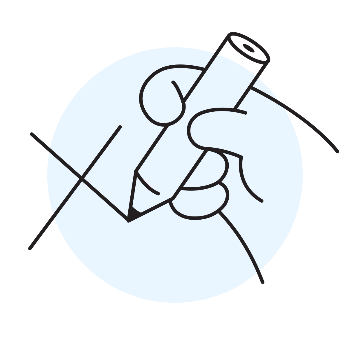 handsy style crossing out icon