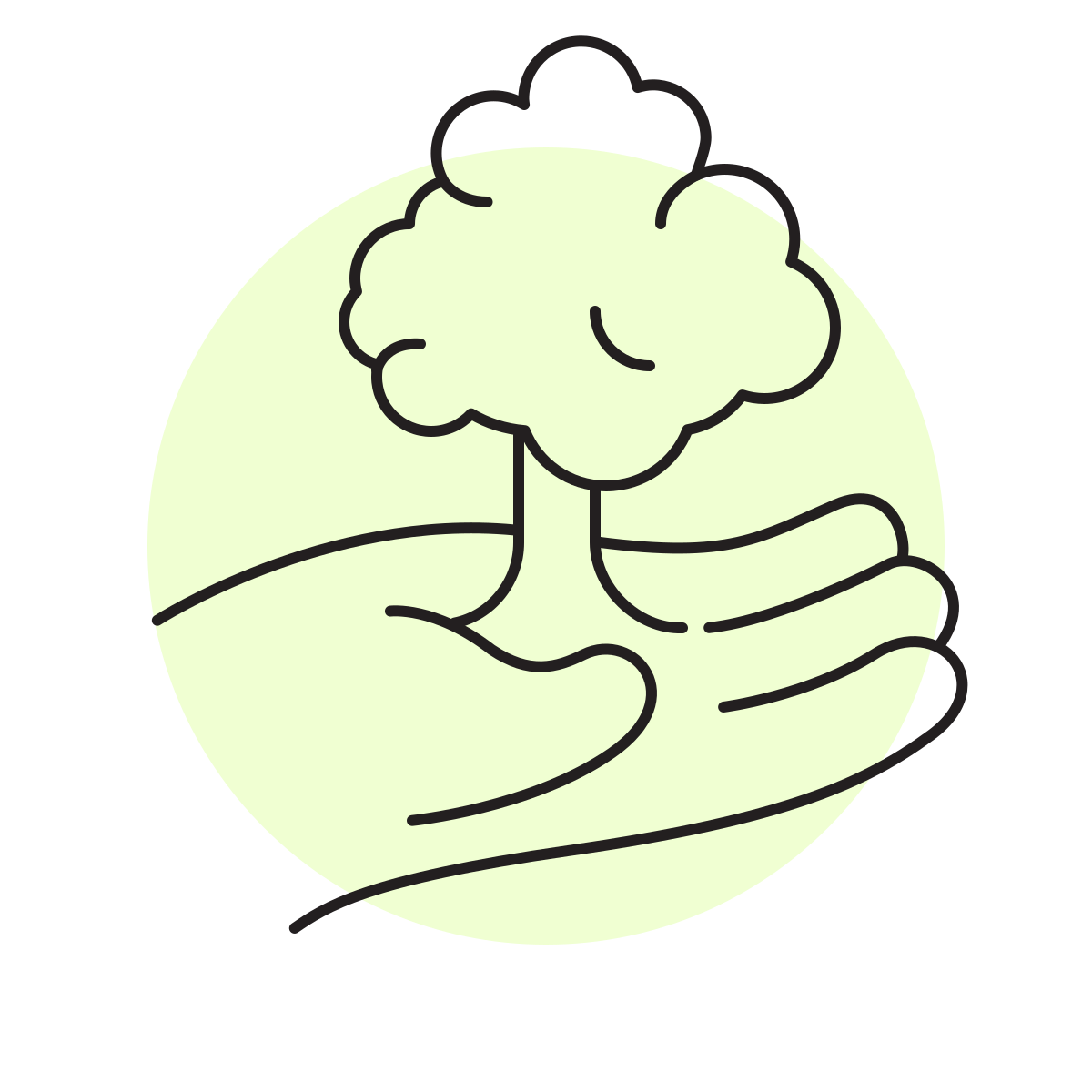 handsy style deciduous tree icon