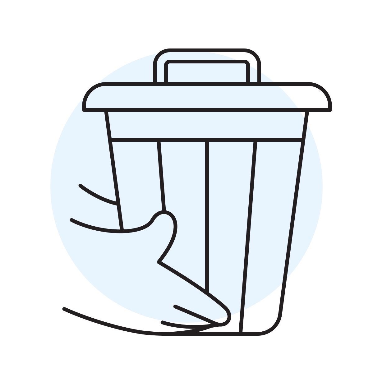 handsy style trash can icon