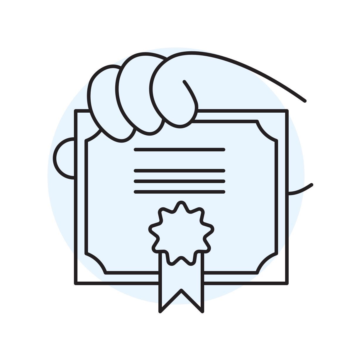 handsy style diploma icon