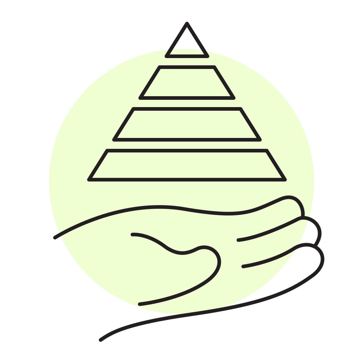 handsy style ökologische pyramide icon
