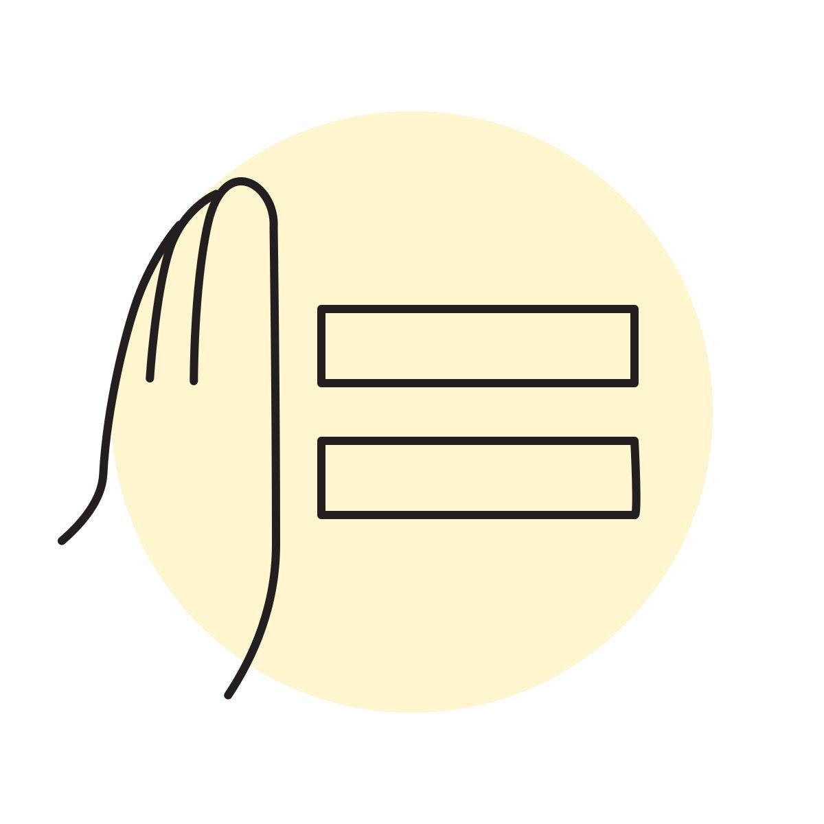 handsy style equal sign icon