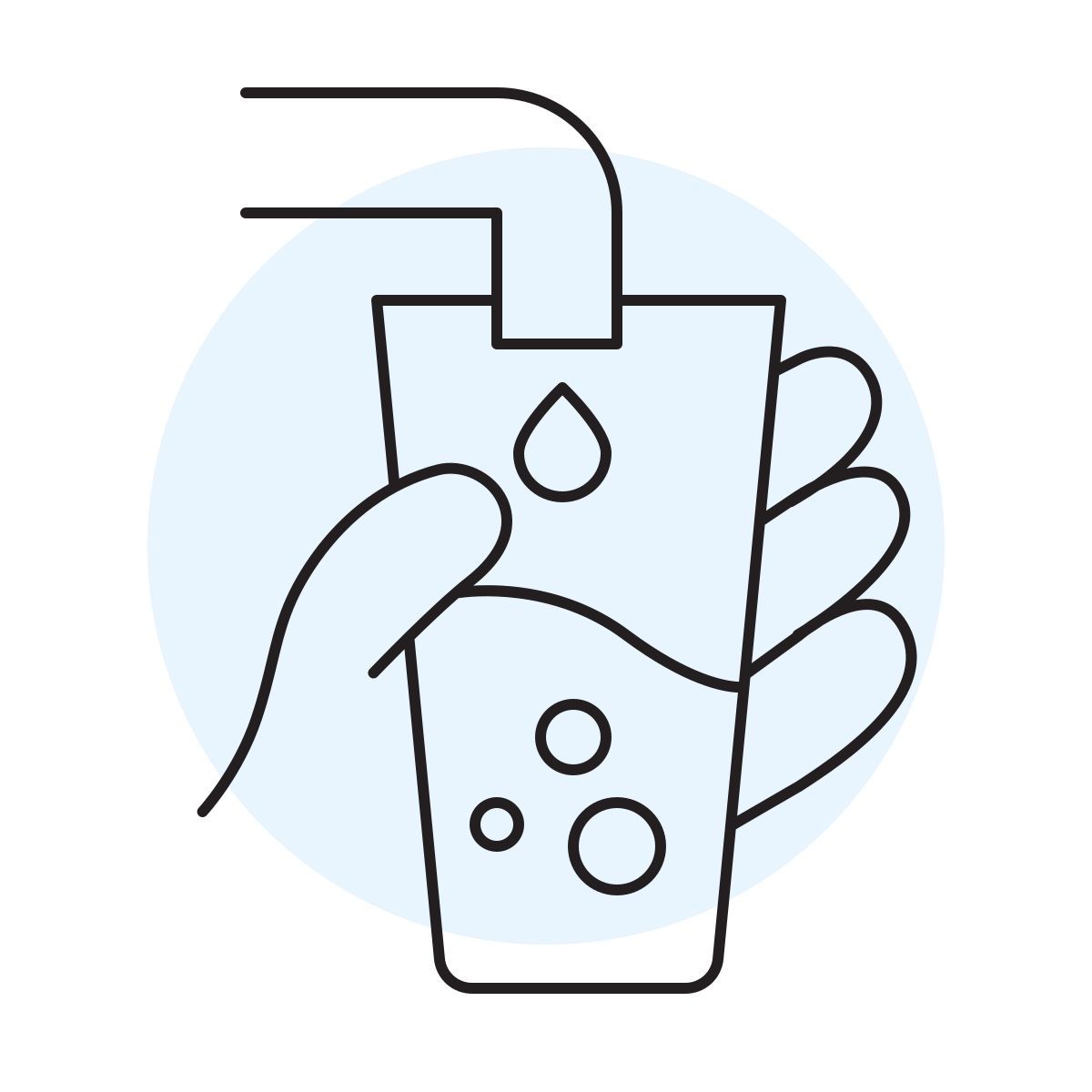 handsy style riempire un bicchiere icon