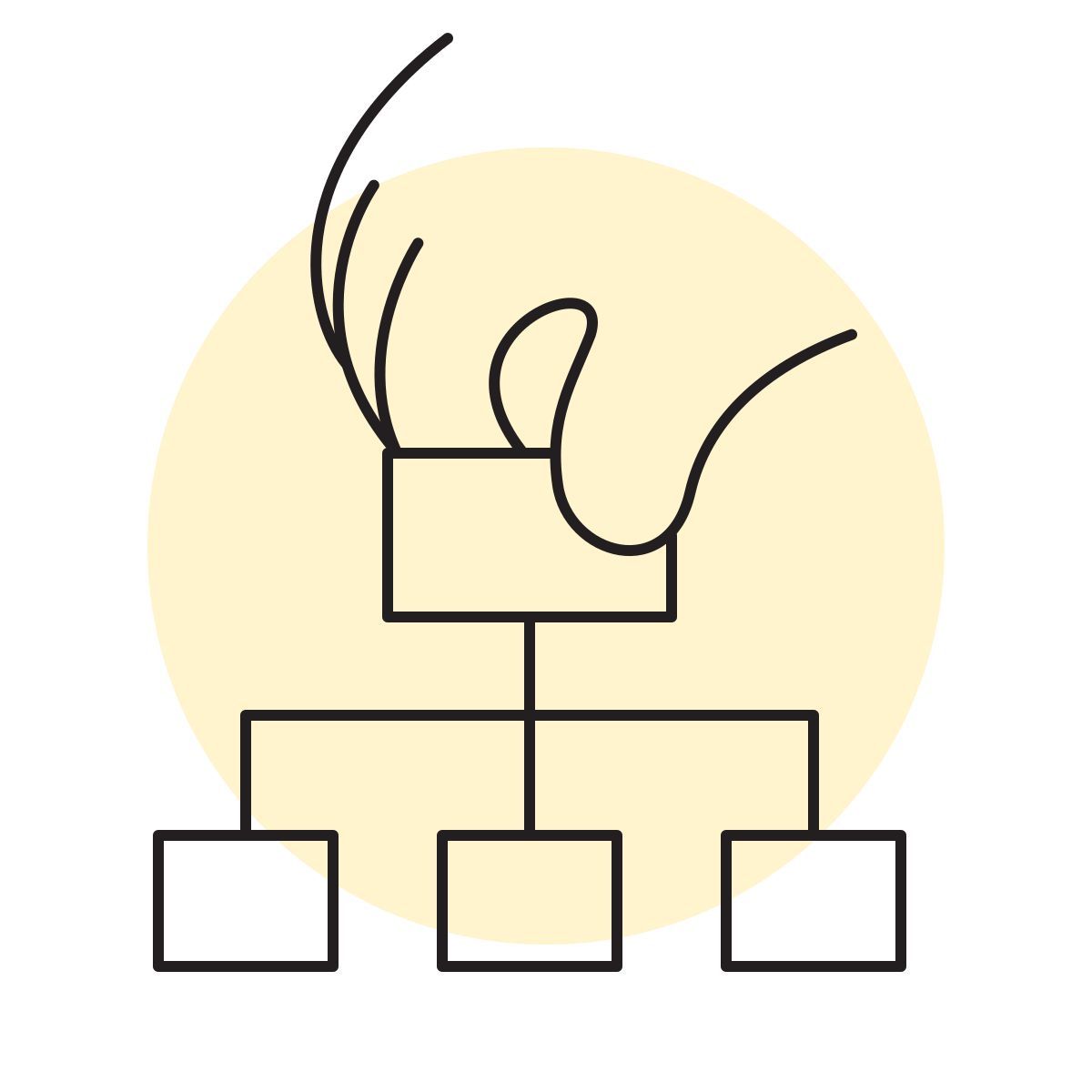 handsy style flow chart icon