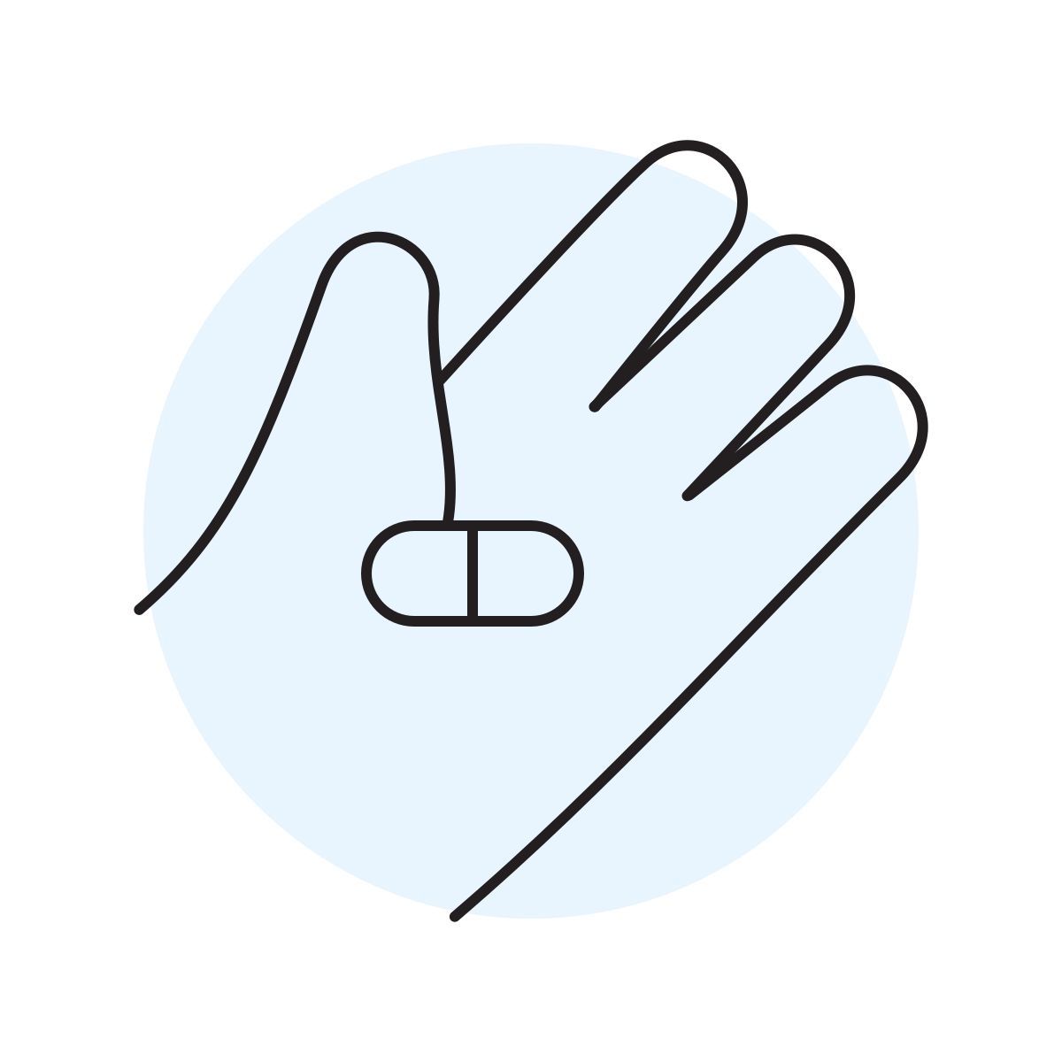 handsy style hand mit einer pille icon