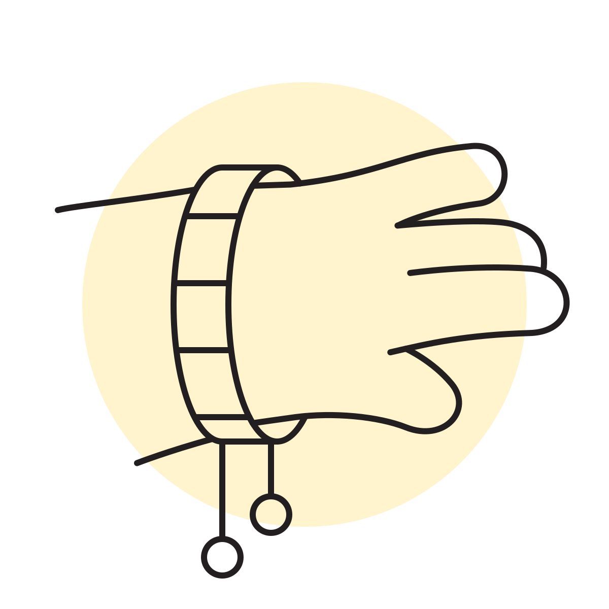handsy style hand with bracelet icon