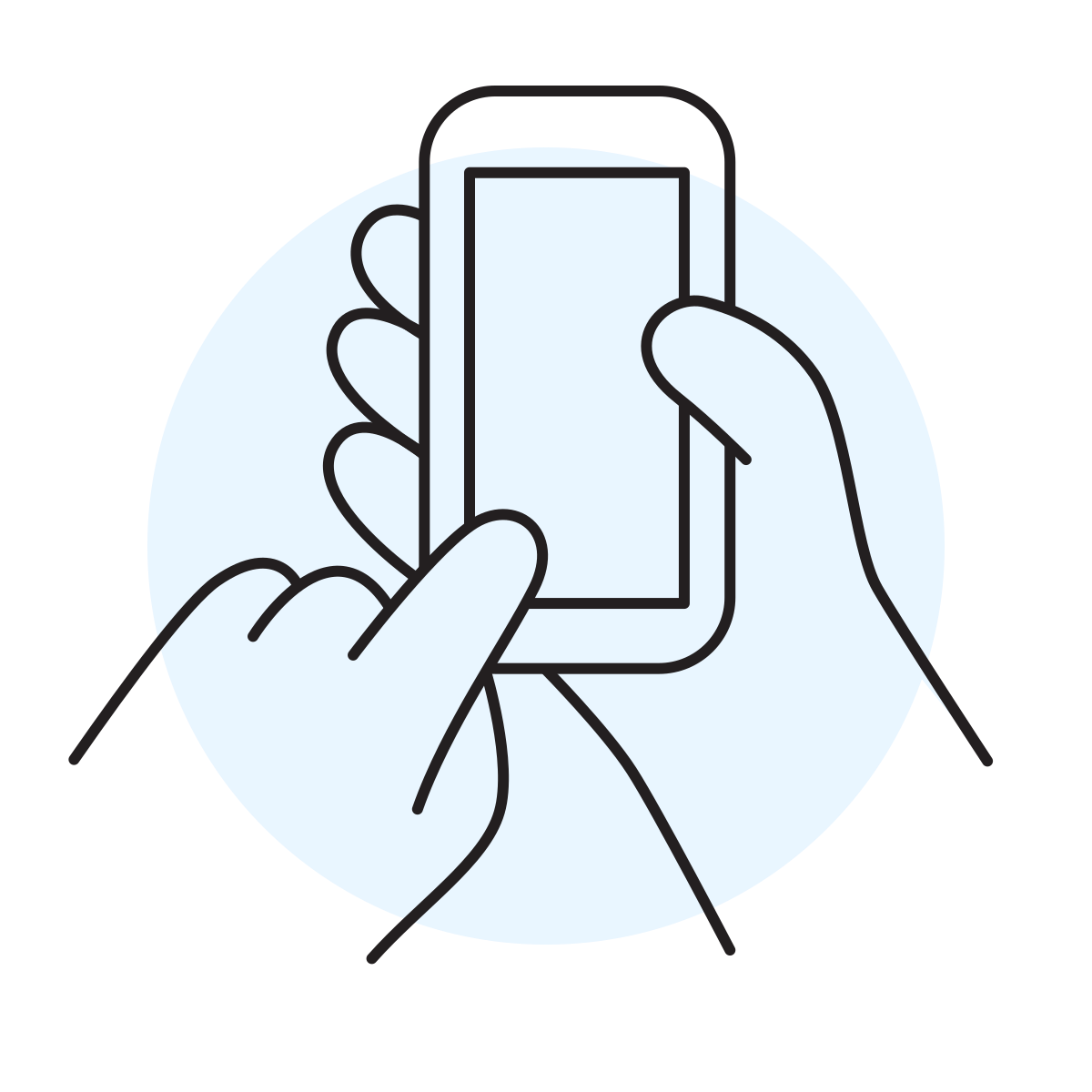 handsy style hand with smartphone icon