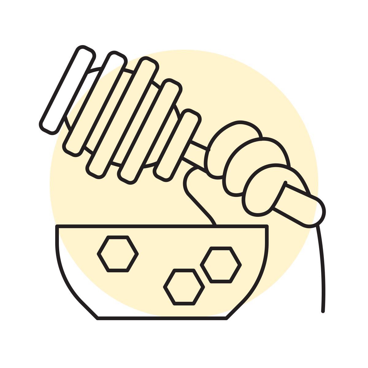 handsy style honiglöffel mit tropfendem honig icon