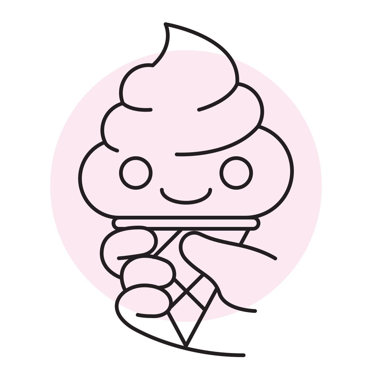 handsy style kawaii eiscreme icon