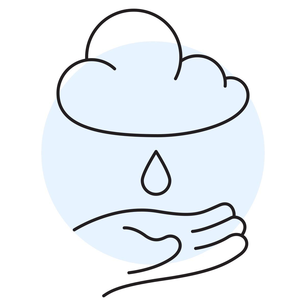 handsy style rain cloud icon