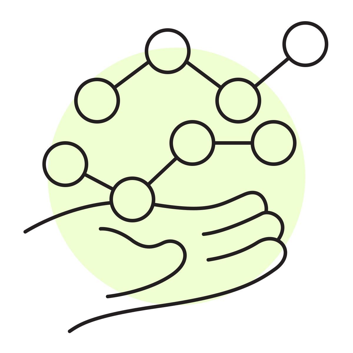 handsy style graphique en ligne icon
