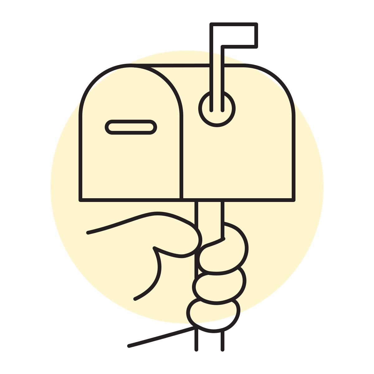 handsy style boîte aux lettres fermée pleine icon