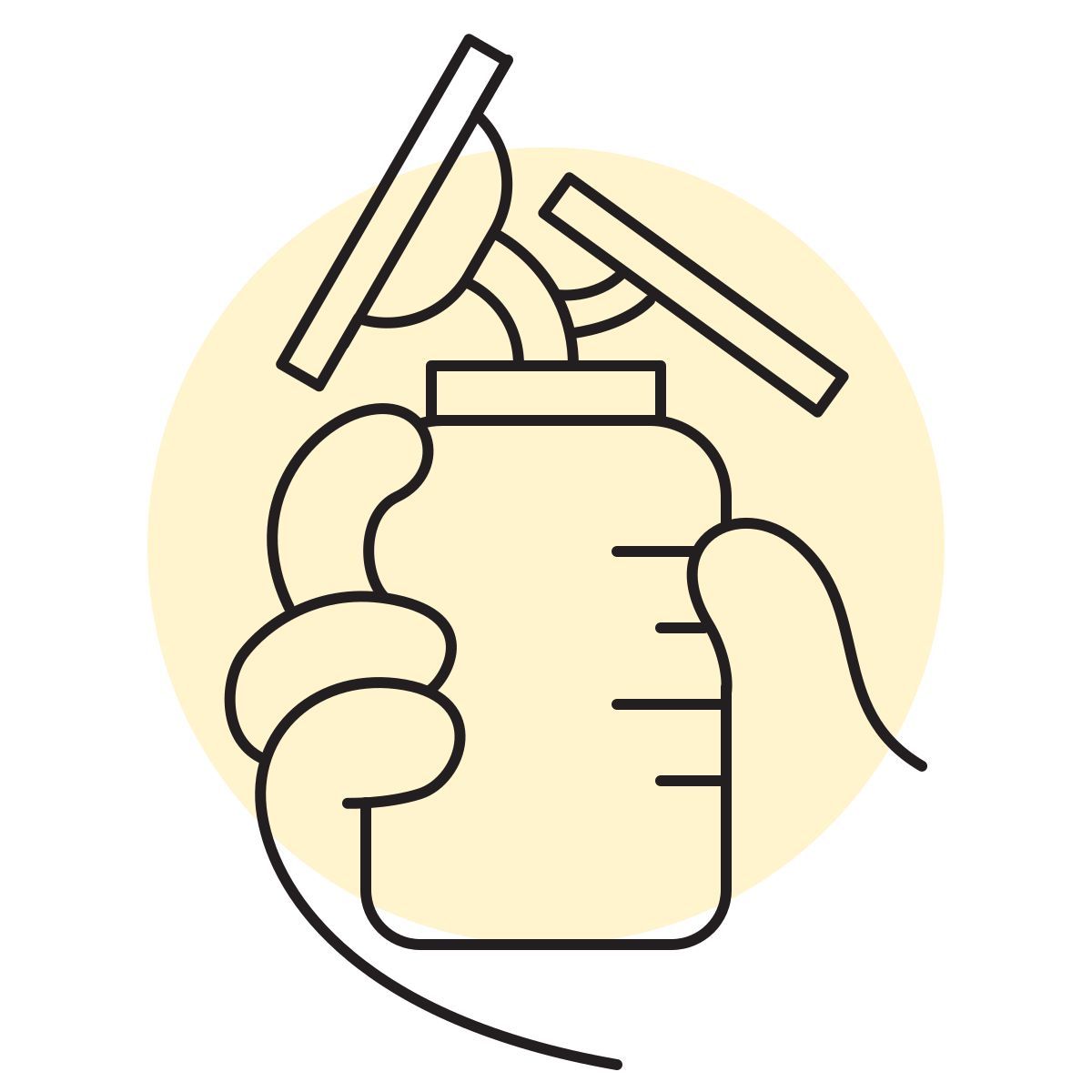 handsy style tire lait manuel icon