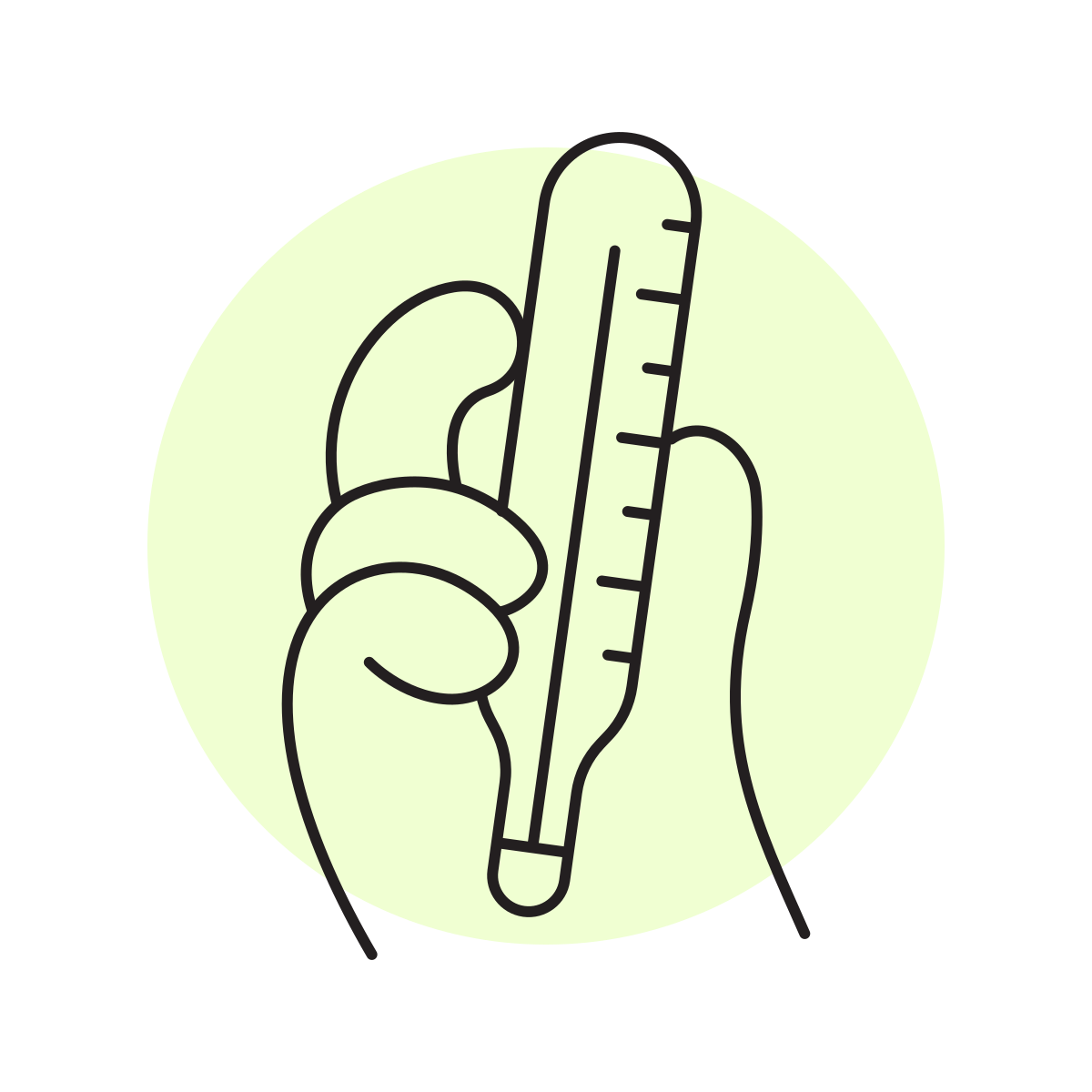 handsy style medical thermometer icon