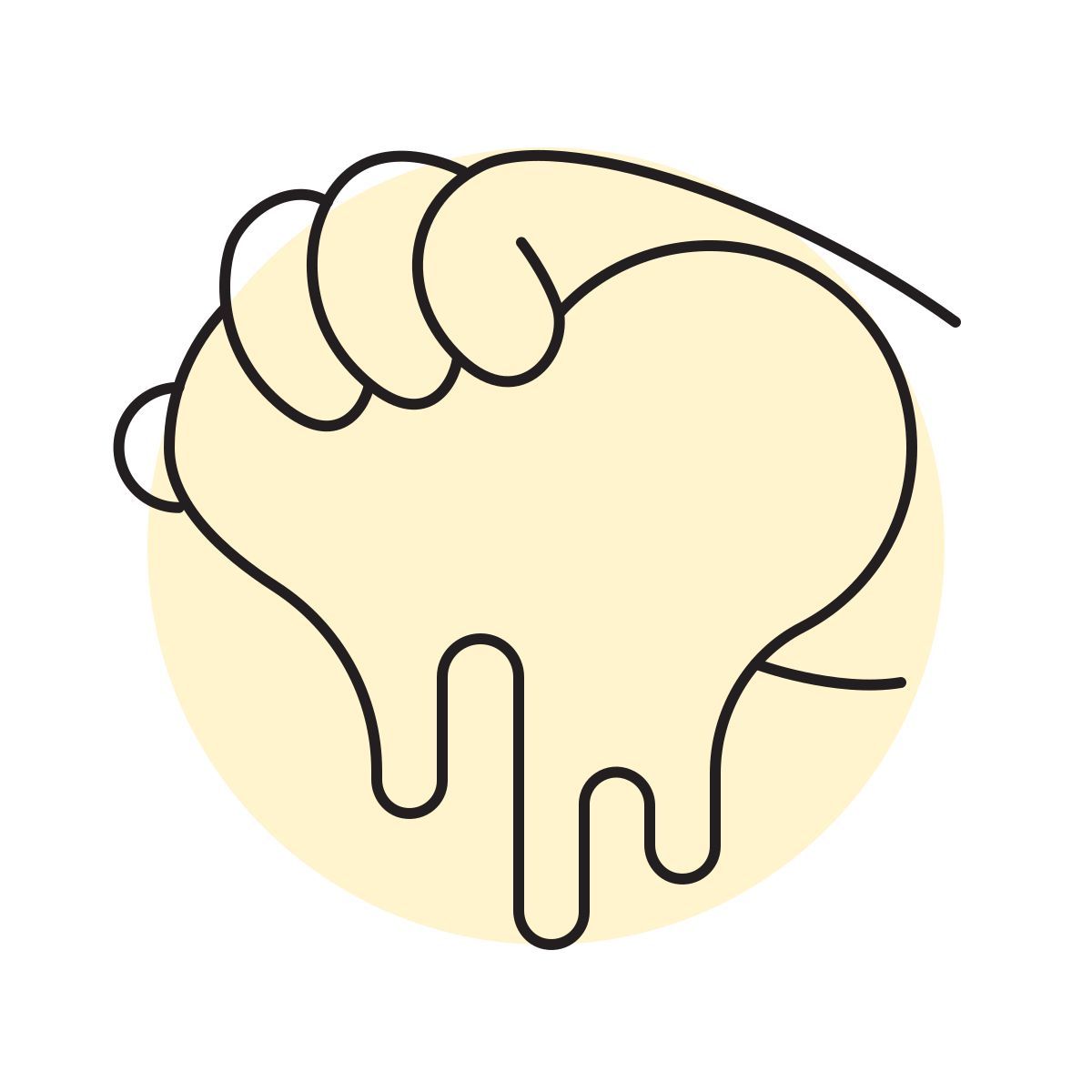 handsy style melting heart icon