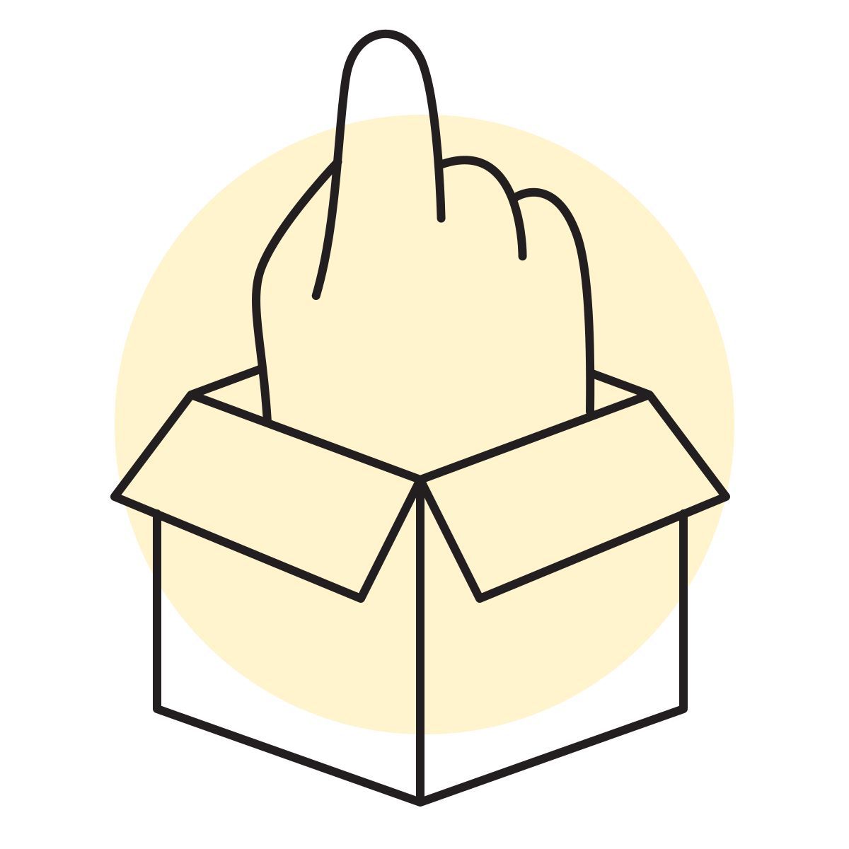 handsy style open parcel icon