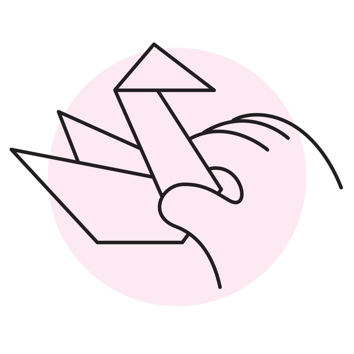 handsy style origami icon