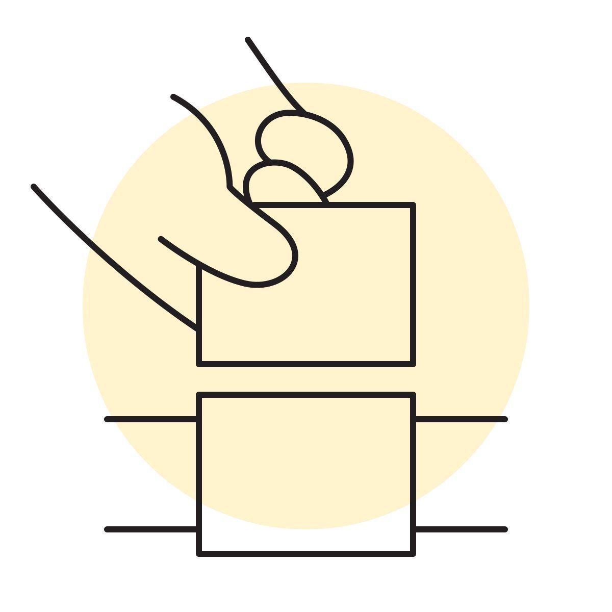 icon clip de sobrescritura handsy estilo